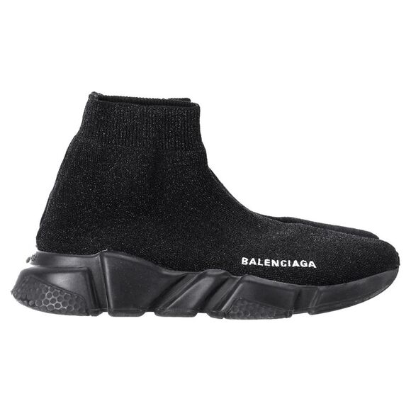 Balenciaga Speed Trainer Shoes in Black Polyester - Picture 1 of 12